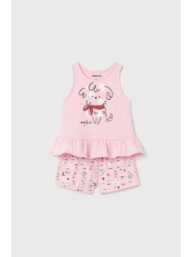Бебешка пижама Mayoral в розово с десен