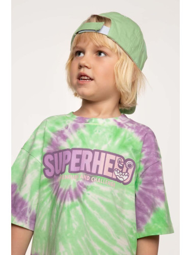 Детска тениска Coccodrillo в зелено с десен