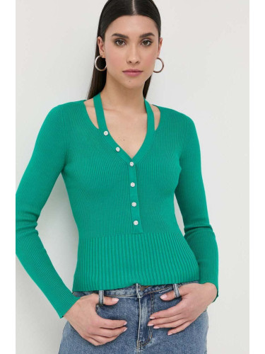 Пуловер Morgan дамски в зелено от лека материя