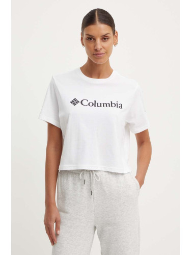 Памучна тениска Columbia North Cascades в бяло 1930051