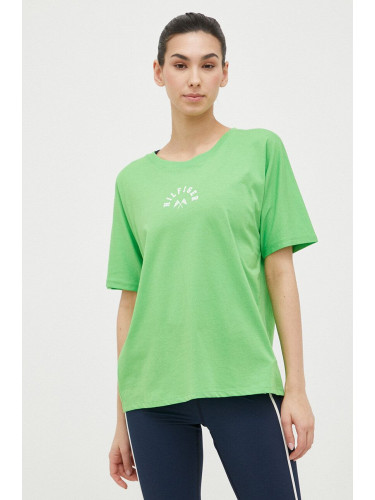 Памучна тениска Tommy Hilfiger в зелено