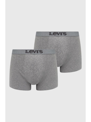 Боксерки Levi's (2-pack) мъжки в сиво