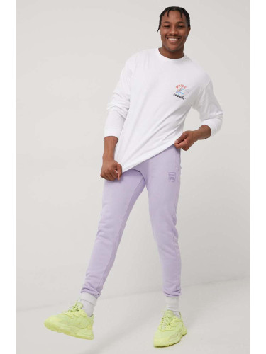 Панталони Fila в лилаво с апликация