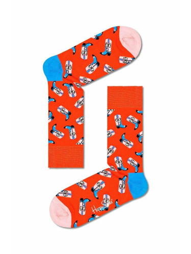 Чорапи Happy Socks Cowboy Boots в оранжево