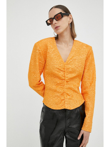Блуза Gestuz в оранжево с изчистен дизайн
