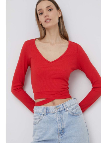 Блуза с дълги ръкави Pepe Jeans Catherine дамска в червено