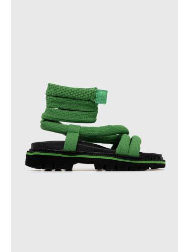 Сандали Tommy Jeans CHUNKY SANDAL в зелено с платформа EN0EN02073