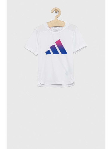 Детска тениска adidas B TI TEE в бяло с принт