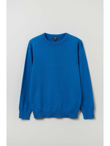 Детски памучен пуловер OVS в синьо