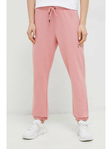 Спортен панталон Dkny в розово с апликация