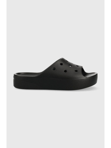 Чехли Crocs Classic Platform Slide в черно с платформа 208180