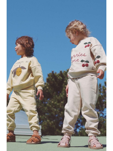 Детски спортен панталон Konges Sløjd в бежово с изчистен дизайн