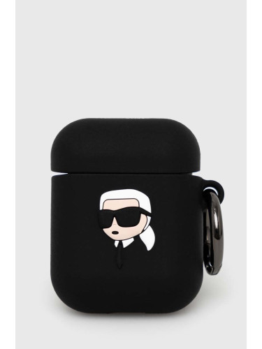 Калъф за airpods Karl Lagerfeld AirPods 1/2 cover в черно