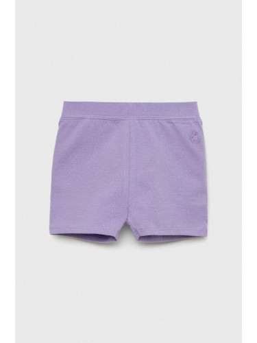 Детски къси панталони GAP в лилаво с изчистен дизайн