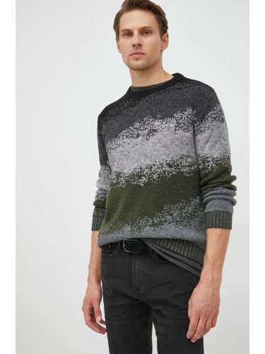 Пуловер с вълна Sisley мъжки в черно