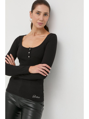 Блуза с дълги ръкави Guess KARLEE в черно W2YP46 KBCO2