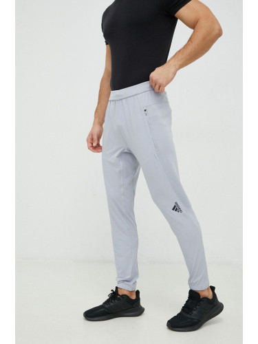 Панталон за трениране Adidas Performance Designed For Training в сиво с изчистен дизайн