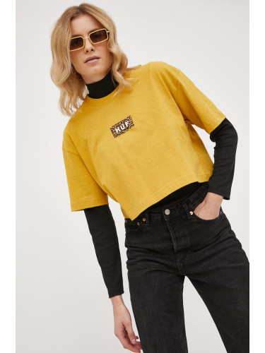 Памучна тениска HUF в жълто