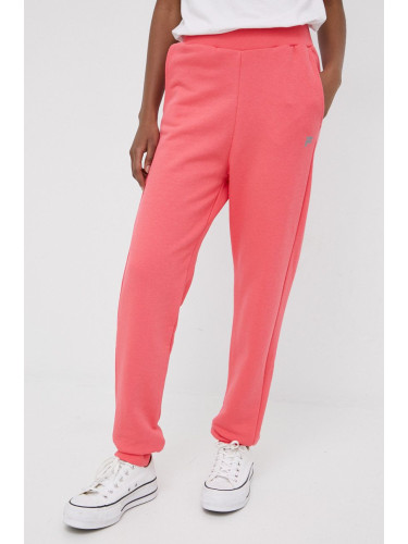Спортен панталон Fila дамско в розово с изчистен дизайн