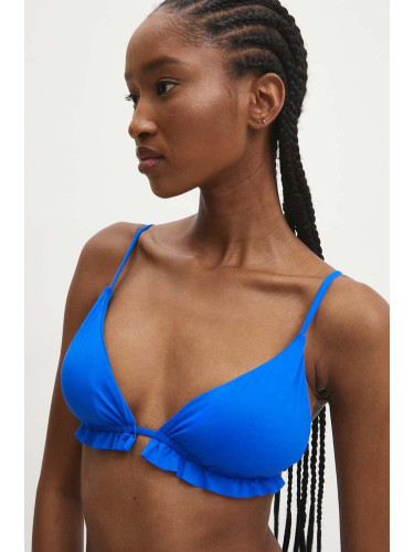 Горнище на бански Answear Lab в тъмносиньо с леко подплатени чашки