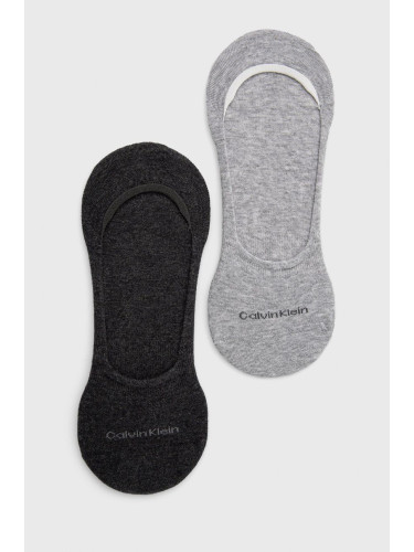 Чорапи Calvin Klein  (2 чифта) мъжки в сиво 701218708