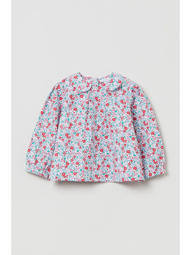 Детска памучна блуза OVS с флорален десен