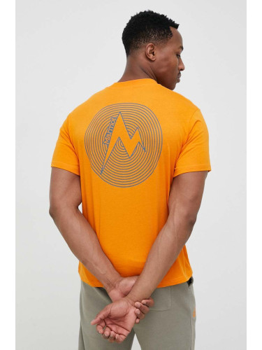 Тениска Marmot в оранжево с принт