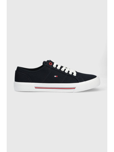 Ниски кецове Tommy Hilfiger CORE CORPORATE VULC CANVAS в тъмносиньо FM0FM04560