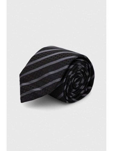 Копринена вратовръзка HUGO в черно