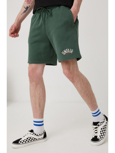 Памучен къс панталон Unfair Athletics в зелено