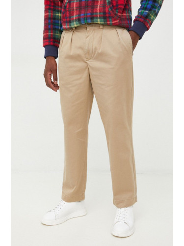 Памучен панталон Polo Ralph Lauren в зелено с кройка тип чино 710850209003