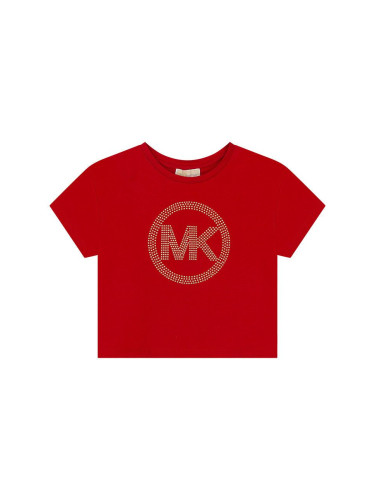 Детска памучна тениска Michael Kors в червено