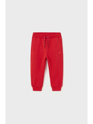 Бебешки спортен панталон Mayoral в червено с изчистен дизайн