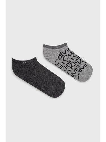 Чорапи Calvin Klein мъжки в сиво 701218714