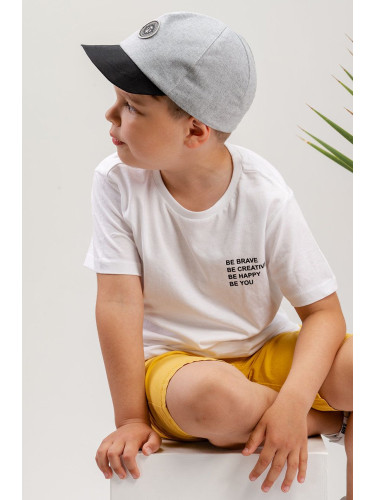 Детска шапка Jamiks в сиво с апликация