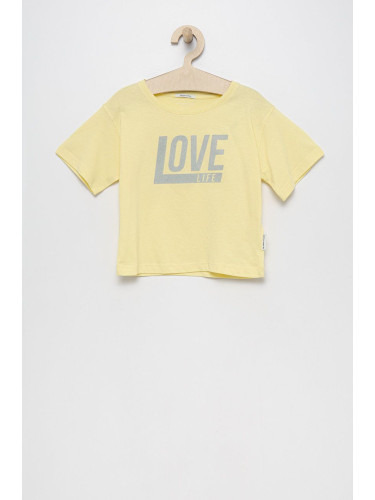 Детска памучна тениска Tom Tailor в жълто