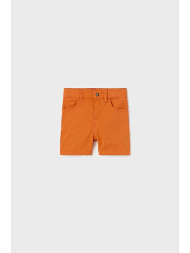 Детски памучен къс панталон Mayoral в оранжево с регулируема талия