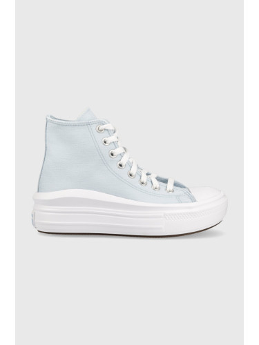 Детски високи кецове Converse CON OBUWIE A03015C MOVE в синьо
