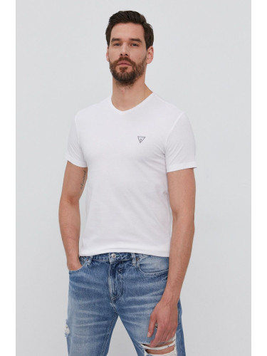 Тениска Guess (2 броя) (2-pack) мъжка в бяло с изчистен дизайн