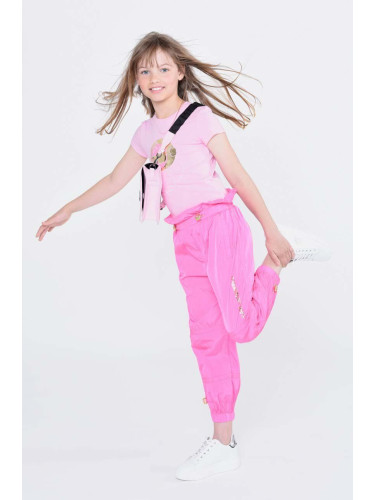 Детска тениска Karl Lagerfeld в розово