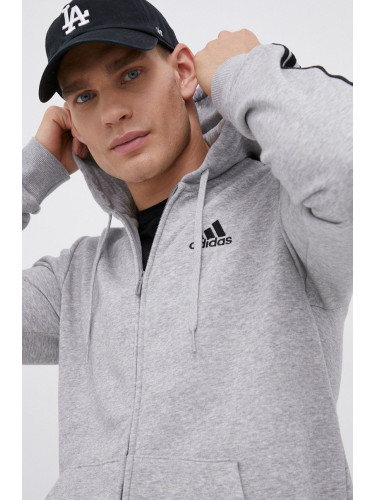 Суичър adidas HB0041 мъжки в сиво с апликация