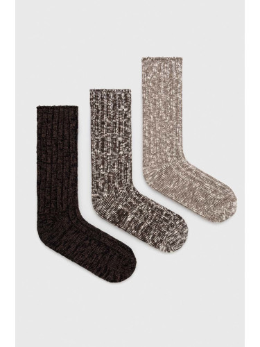 Чорапи Abercrombie & Fitch (3 броя) в кафяво