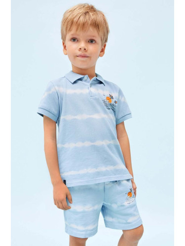 Детски памучен къс панталон Mayoral в синьо с регулируема талия
