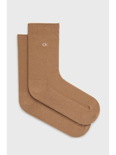 Чорапи Calvin Klein в кафяво