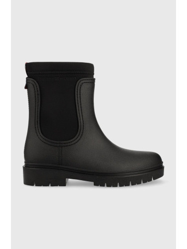 Гумени ботуши Tommy Hilfiger Rain Boot Ankle в черно