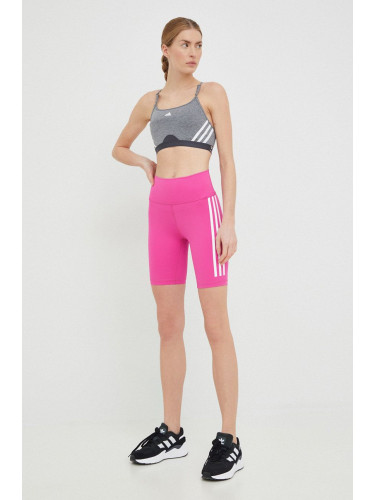 Къс панталон за трениране adidas Performance Training Icons в розово с принт с висока талия
