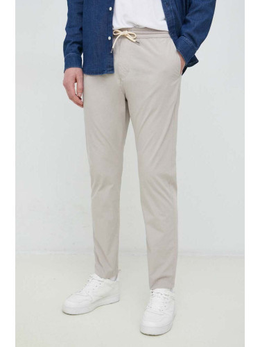 Памучен панталон PS Paul Smith в сиво със стандартна кройка