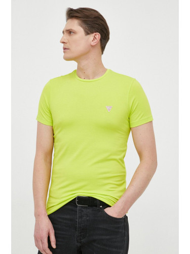 Тениска Guess в зелено с изчистен дизайн