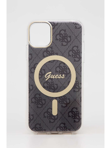 Зарядно и калъф за телефон Guess iPhone 11 6,1'' в черно