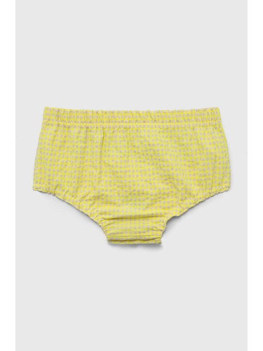 Бебешки къс панталон от памук Jamiks в жълто с десен